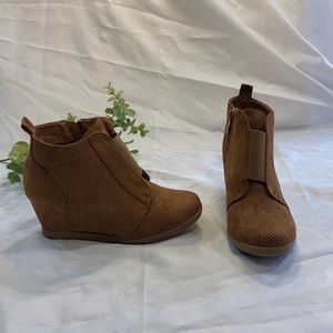 Forever Slip On Zipper Wedge Booties